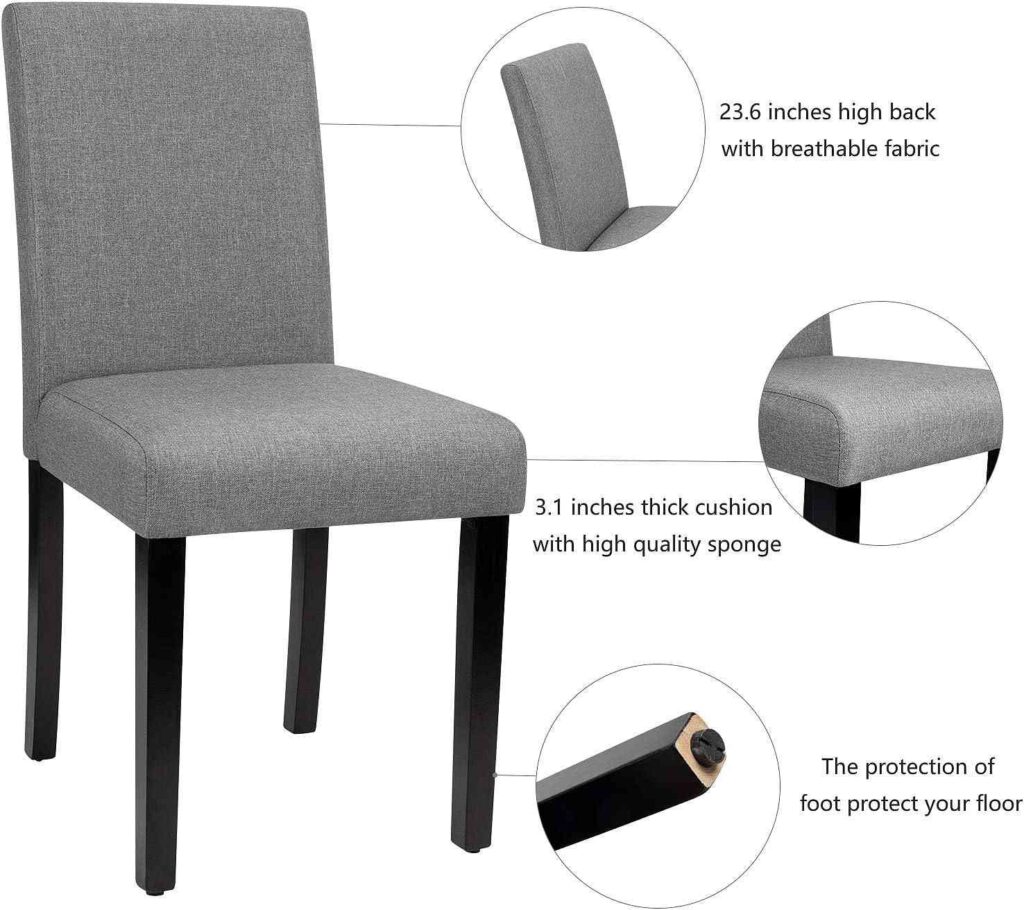Measurements of Furmax Fabric Parson Chairs